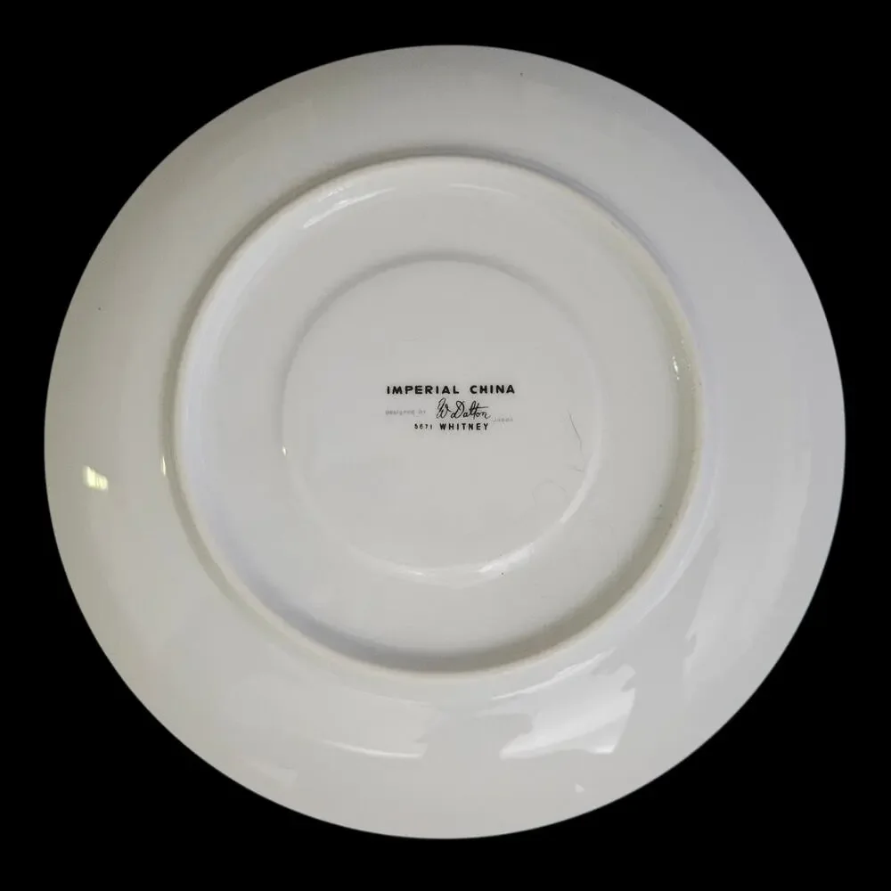 Imperial China Whitney 5671 Saucers Set of 2 Silver Scroll Trim